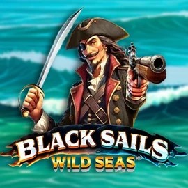 Black Sails Wild Seas slot logo by Infinity Dragon Studios at Dragonia Casino